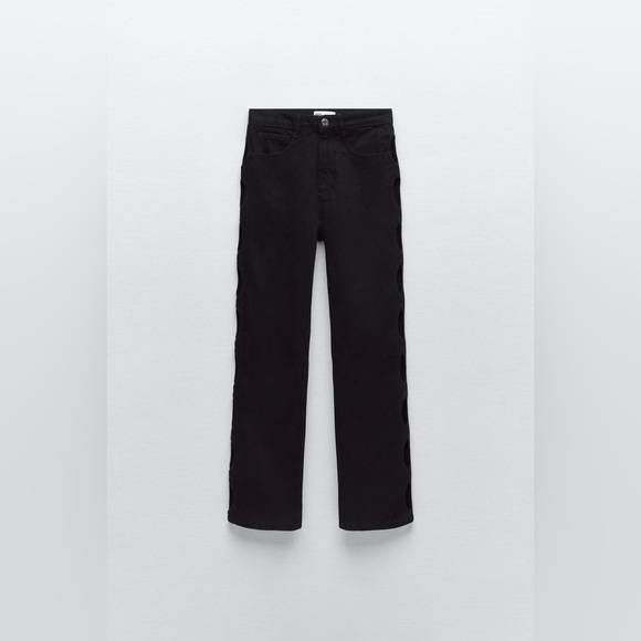 NWT ZARA cut out jeans black size 27 or size 4 festival - Picture 6 of 16